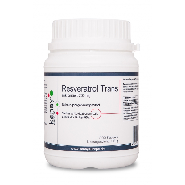 Resveratrol mikronisiert 200 mg (300 Kapseln) -Nahrungsergänzungsmittel